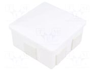 Enclosure: junction box; X: 80mm; Y: 80mm; Z: 40mm; polystyrene; IP44 PAWBOL