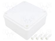 Enclosure: multipurpose; X: 100mm; Y: 100mm; Z: 50mm; white; IP65 PAWBOL