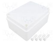 Enclosure: multipurpose; X: 110mm; Y: 150mm; Z: 70mm; white; IP65 PAWBOL