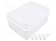 Enclosure: multipurpose; X: 110mm; Y: 150mm; Z: 70mm; white; IP65 PAWBOL