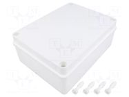 Enclosure: multipurpose; X: 140mm; Y: 190mm; Z: 70mm; white; IP65 PAWBOL