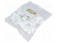 Holder; white; on round cable; 100pcs; with a nail; Ø: 11mm; H: 13mm AKS ZIELONKA