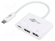Adapter; HDMI 1.4,USB 3.0; 0.15m; white; 4K,UHD 2160p; 60W GOOBAY