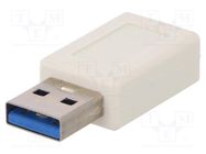 Adapter; USB 3.0; USB A plug,USB C socket; white Goobay