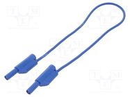 Test lead; 16A; banana plug 4mm,both sides; Len: 0.5m; blue SCHÜTZINGER