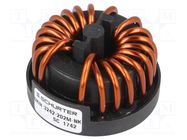 Inductor: wire with current compensation; THT; 3.7mH; 2.5mΩ; DKIH SCHURTER