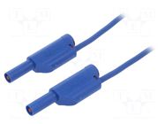 Test lead; 16A; banana plug 4mm,both sides; Len: 1m; blue SCHÜTZINGER