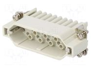 Connector: HDC; contact insert; male; GWconnect; PIN: 25; 250V; 10A MOLEX