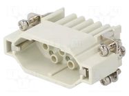 Connector: HDC; contact insert; male; S-D; PIN: 15; size 10A; 10A MOLEX