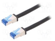 Patch cord; S/FTP; 6a; stranded; Cu; PE; black; 10m; 26AWG LOGILINK