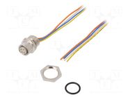 Connector: M12; socket; female; PIN: 4; straight; D code-Ethernet HARTING