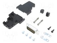 Connector: D-Sub; PIN: 15; plug; male; soldering; for cable; black ENCITECH