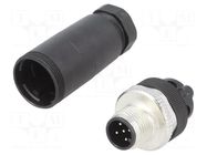Connector: M12; plug; PIN: 5; male; straight; screw terminal; 6÷8mm WEIDMÜLLER