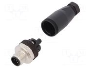 Connector: M12; plug; PIN: 5; male; straight; screw terminal; 4÷6mm WEIDMÜLLER