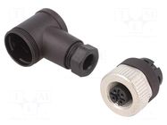 Connector: M12; plug; PIN: 4; female; angled 90°; screw terminal WEIDMÜLLER