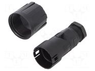 Enclosure for connectors: circular; internal thread; for cable BULGIN