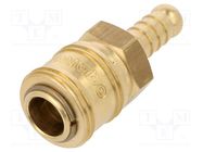 Quick connection coupling EURO; with bushing; brass 