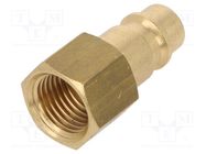 Thread plug-in EURO; nipple; brass; Int.thread: 1/4" METABO