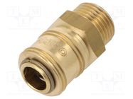 Quick connection coupling EURO; brass; Ext.thread: 1/2" 