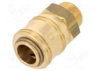 Quick connection coupling EURO; brass; Ext.thread: 3/8" 