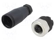 Connector: M12; plug; PIN: 4; female; straight; screw terminal WEIDMÜLLER