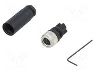 Connector: M8; female; PIN: 3; 60V; IP67; straight; for cable; plug WEIDMÜLLER