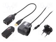 USB extender; USB 2.0; RJ45 socket x2,USB A socket,USB A plug LOGILINK