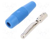 Connector: 4mm banana; plug; 16A; 60VDC; blue; non-insulated; 3mΩ HIRSCHMANN T&M