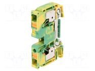 Splice terminal: rail; spring clamp; yellow-green; wemid; 10mm2 WEIDMÜLLER