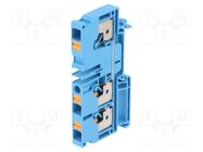 Splice terminal: rail; 6mm2; ways: 1; terminals: 3; blue; wemid; TS35 WEIDMÜLLER