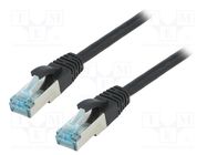 Patch cord; S/FTP; 6a; stranded; Cu; PUR; black; 3m; 27AWG; IP20 LOGILINK