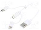 Cable; USB 2.0; 1m; white; 480Mbps LOGILINK