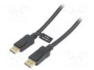 Cable; DisplayPort 1.2; DisplayPort plug,both sides; 20m; black LOGILINK