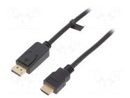 Cable; DisplayPort plug,HDMI plug; 1m; black; DisplayPort 1.2 LOGILINK