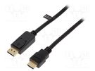 Cable; DisplayPort 1.2; DisplayPort plug,HDMI plug; 5m; black LOGILINK