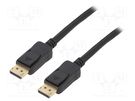 Cable; DisplayPort 1.2; DisplayPort plug,both sides; 15m; black LOGILINK