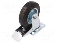 Transport wheel; Ø: 125mm; W: 25mm; H: 152mm; torsional with lock RADER
