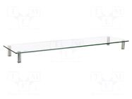 Monitor stand; 20kg; metal,steel,glass; Dim: 1000x260x93mm LOGILINK