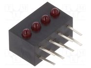 LED; horizontal,in housing; 1.8mm; No.of diodes: 4; red; 20mA; 40° KINGBRIGHT ELECTRONIC