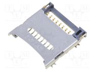 Connector: for cards; microSD; with hinged cover; SMT; gold flash ADAM TECH