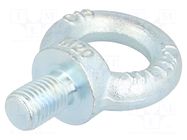 Lifting eye bolt; M20x30; Head: eye; steel; zinc; DIN 580; 40mm DROMET