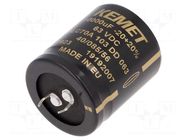 Capacitor: electrolytic; SNAP-IN; 10mF; 63VDC; Ø35x40mm; ±20%; 44mΩ KEMET