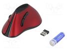 Optical mouse; red; USB; wireless; No.of butt: 5 LOGILINK