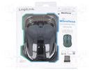 Optical mouse; black; USB A; wireless; 10m; No.of butt: 6 LOGILINK