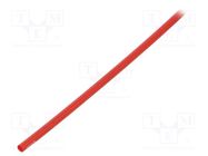 Heat shrink sleeve; thin walled; 3: 1; 3mm; L: 1m; red; GTI 3000 3M