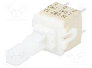 Switch: keypad; Pos: 2; DPST; 0.1A/32VDC; white; none; THT; 2.1N; PVA C&K