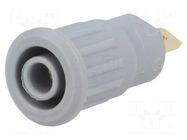 Connector: 4mm banana; socket; 24A; 1kV; grey; gold-plated; 12.2mm STÄUBLI