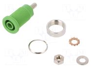 Connector: 4mm banana; socket; 32A; green; nickel plated; 32mm SCHÜTZINGER