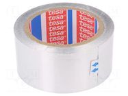 Tape: duct; W: 50mm; L: 50m; Thk: 0.065mm; grey; acrylic; aluminium TESA