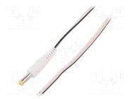 Cable; 2x0.5mm2; wires,DC 4,8/1,7 plug; straight; white; 1.5m BQ CABLE